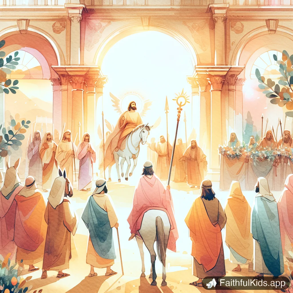 Illustration from The Triumphal Entry for Kids: Bible Story Explained Simply