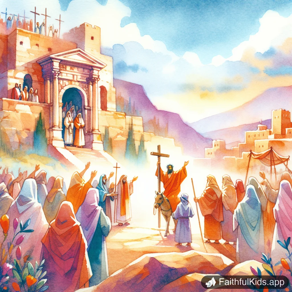 The Triumphal Entry for Kids: Bible Story Explained Simply - Key Moment Illustration