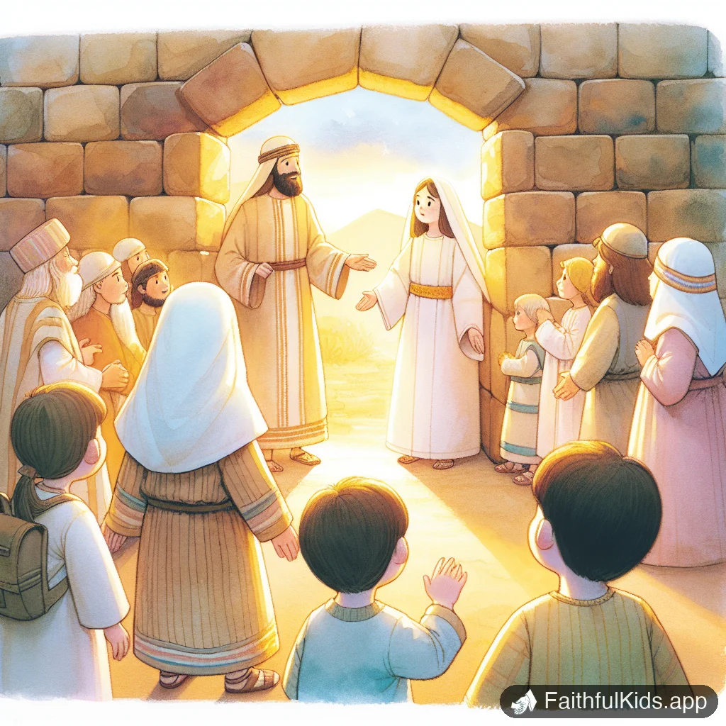 Illustration from The Wall is Finished for Kids: Bible Story Explained Simply