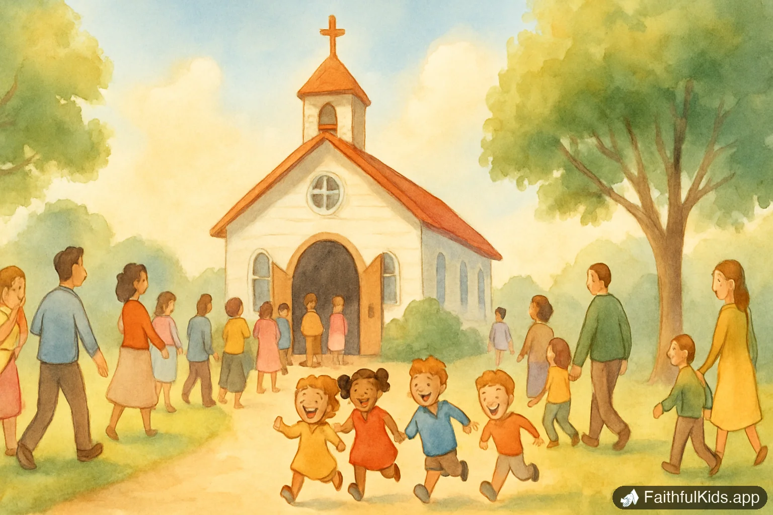 Why Do We Go to Church? A Kid-Friendly Answer for Parents - Bible Story Illustration for Kids