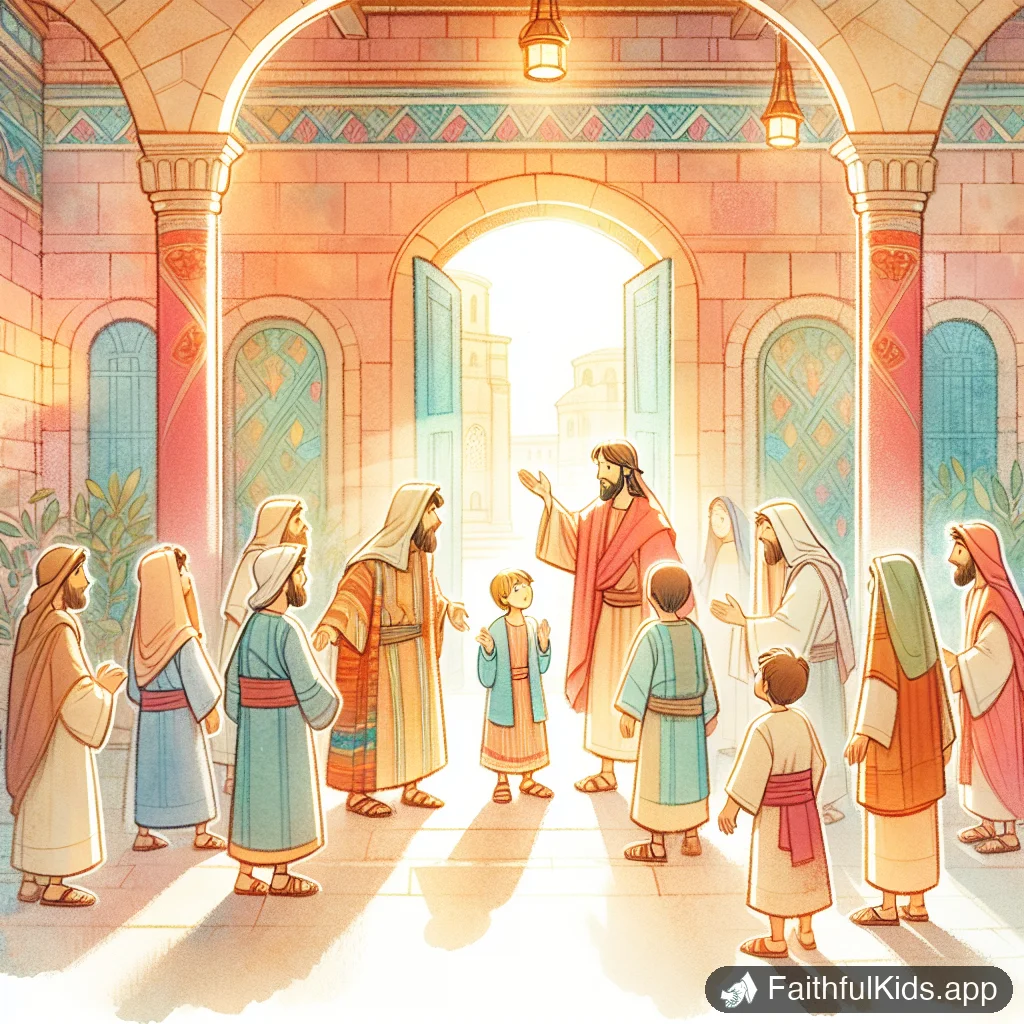 Illustration from Young Jesus in the Temple for Kids: Bible Story Explained Simply