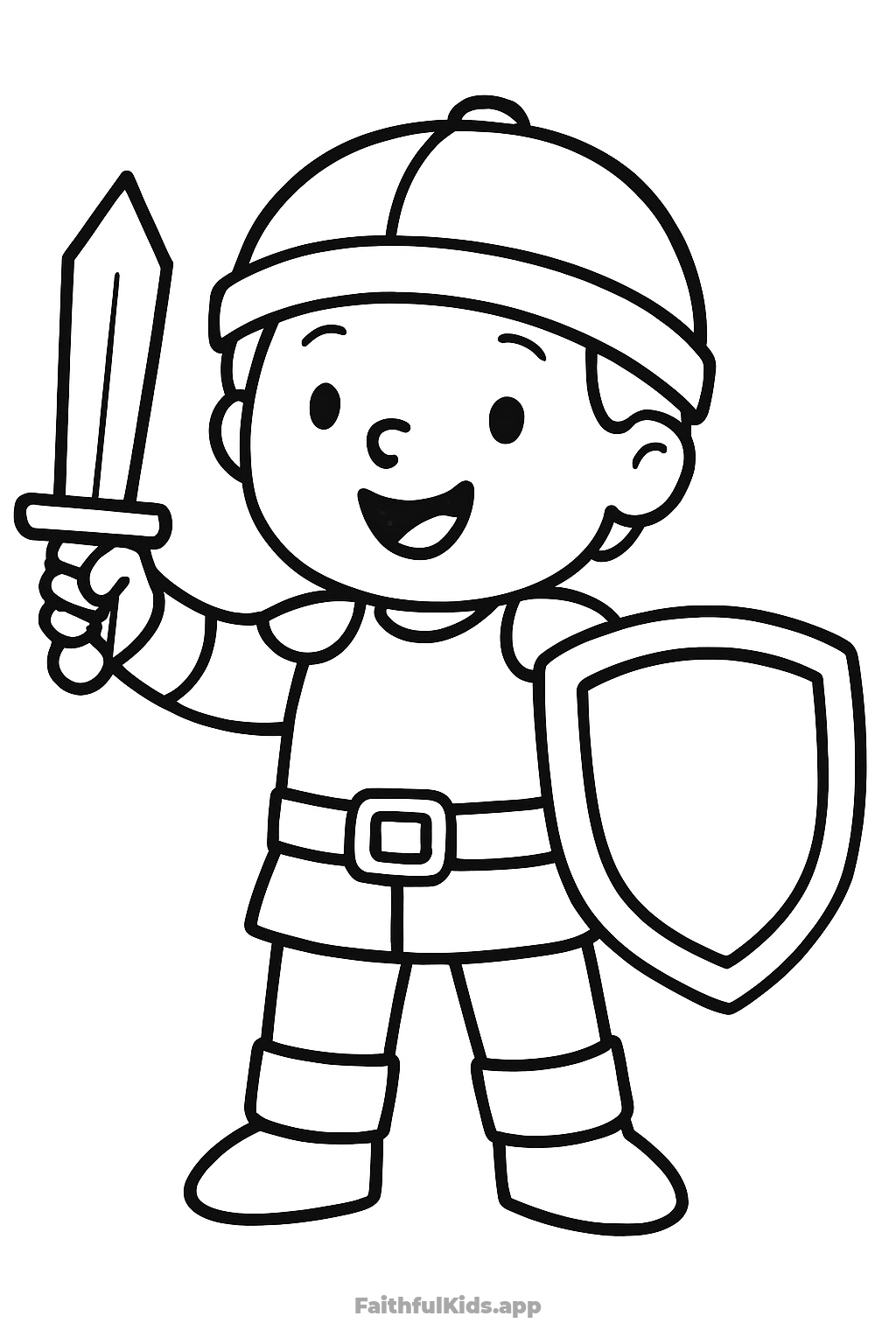 The Armor of God Bible coloring page for kids — free printable