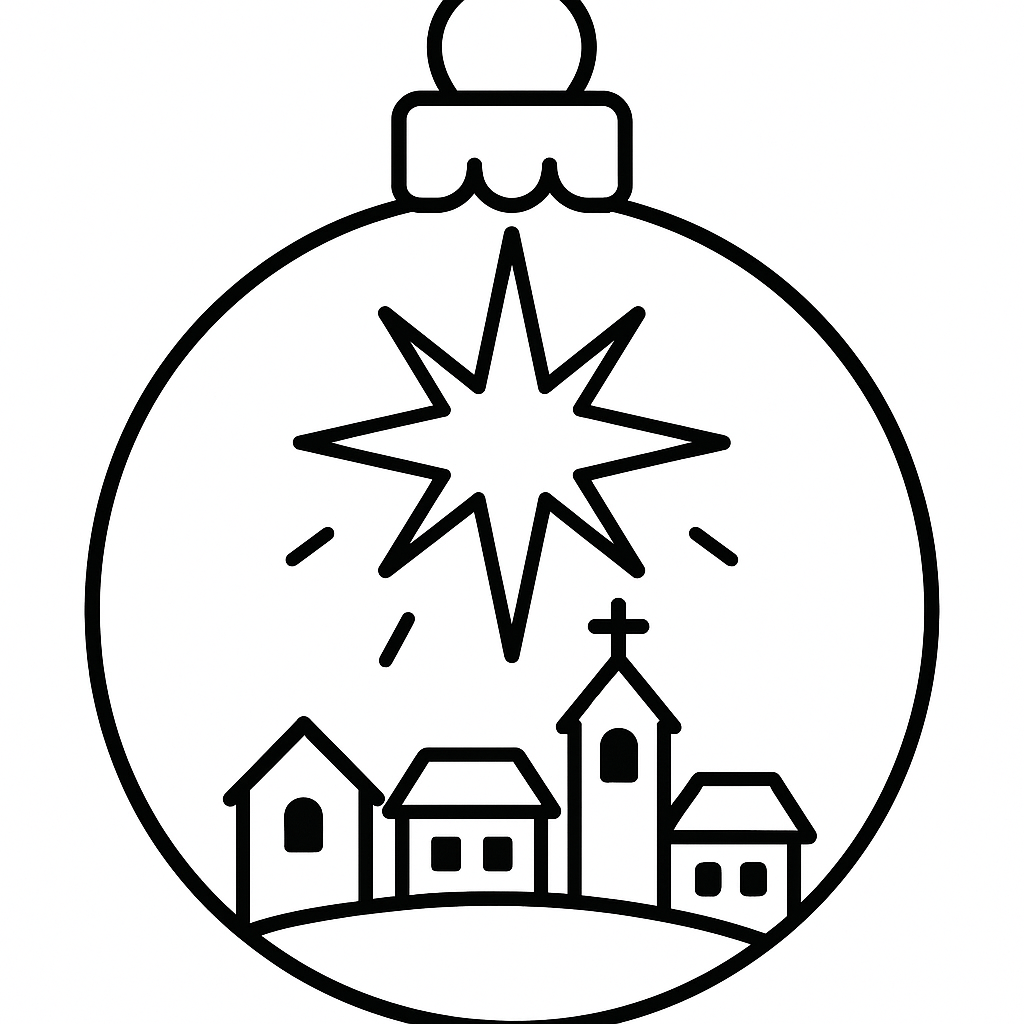 The Star of Bethlehem — printable Jesse Tree ornament to color (Micah 5:2; Matthew 2:1-2)