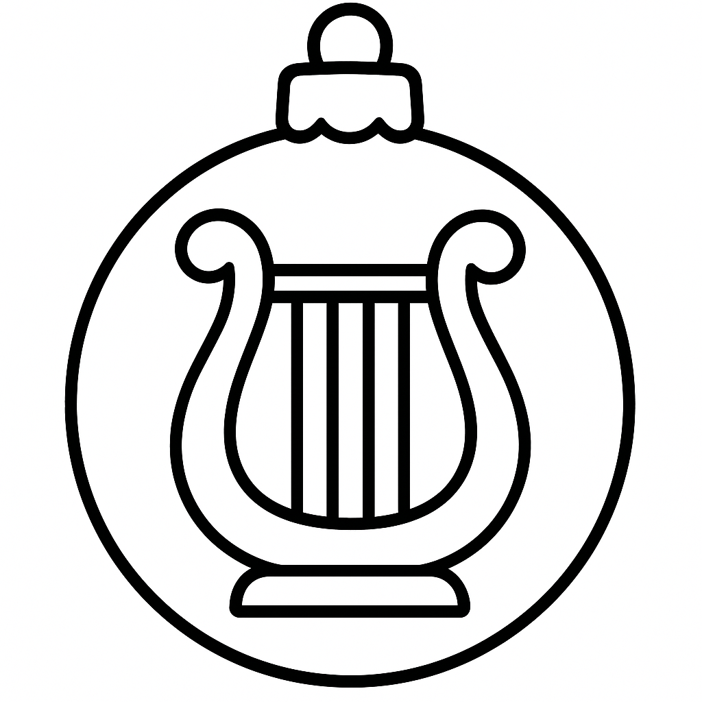 David's Harp — printable Jesse Tree ornament to color (1 Samuel 16:1-13)