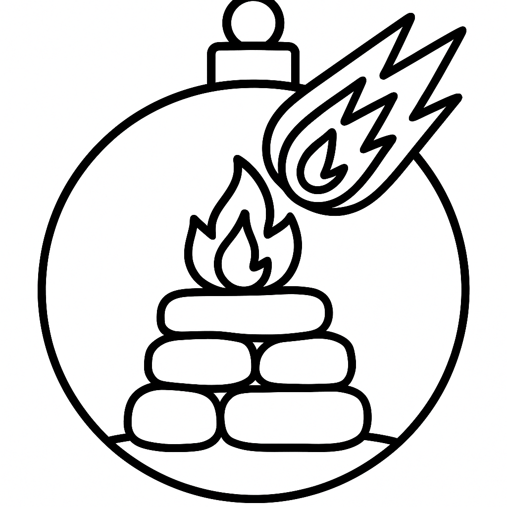 Elijah's Altar — printable Jesse Tree ornament to color (1 Kings 18:30-39)