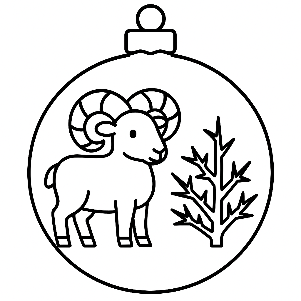 The Ram for Isaac — printable Jesse Tree ornament to color (Genesis 22:1-14)
