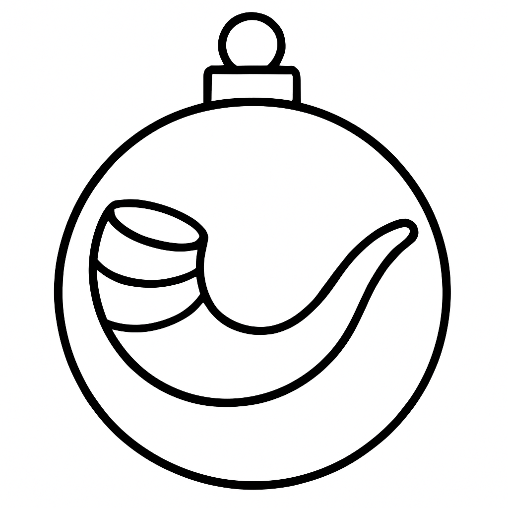 The Trumpet at Jericho — printable Jesse Tree ornament to color (Joshua 6:1-20)