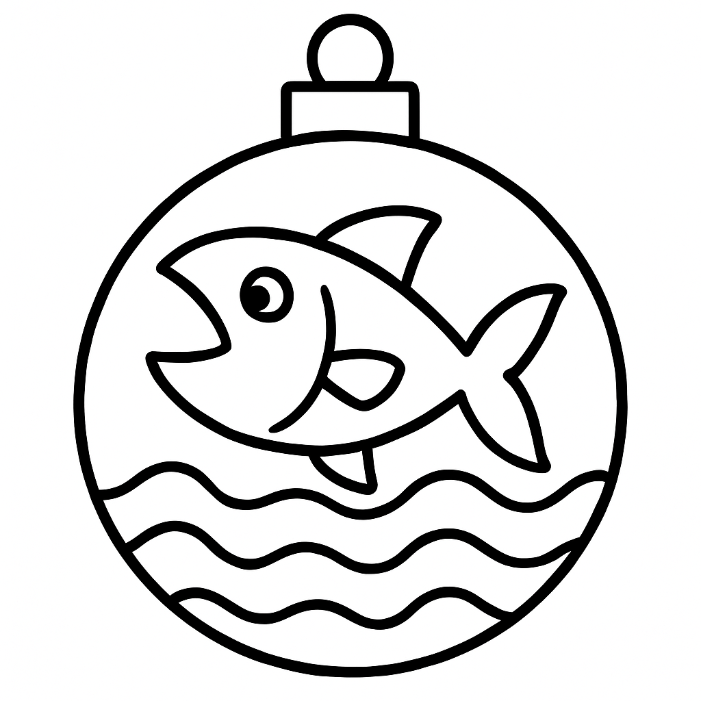Jonah's Great Fish — printable Jesse Tree ornament to color (Jonah 1:15-2:10)