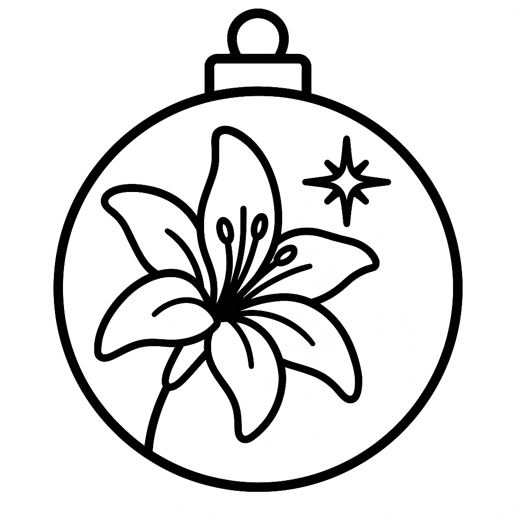 Mary's Lily — printable Jesse Tree ornament to color (Luke 1:26-38)