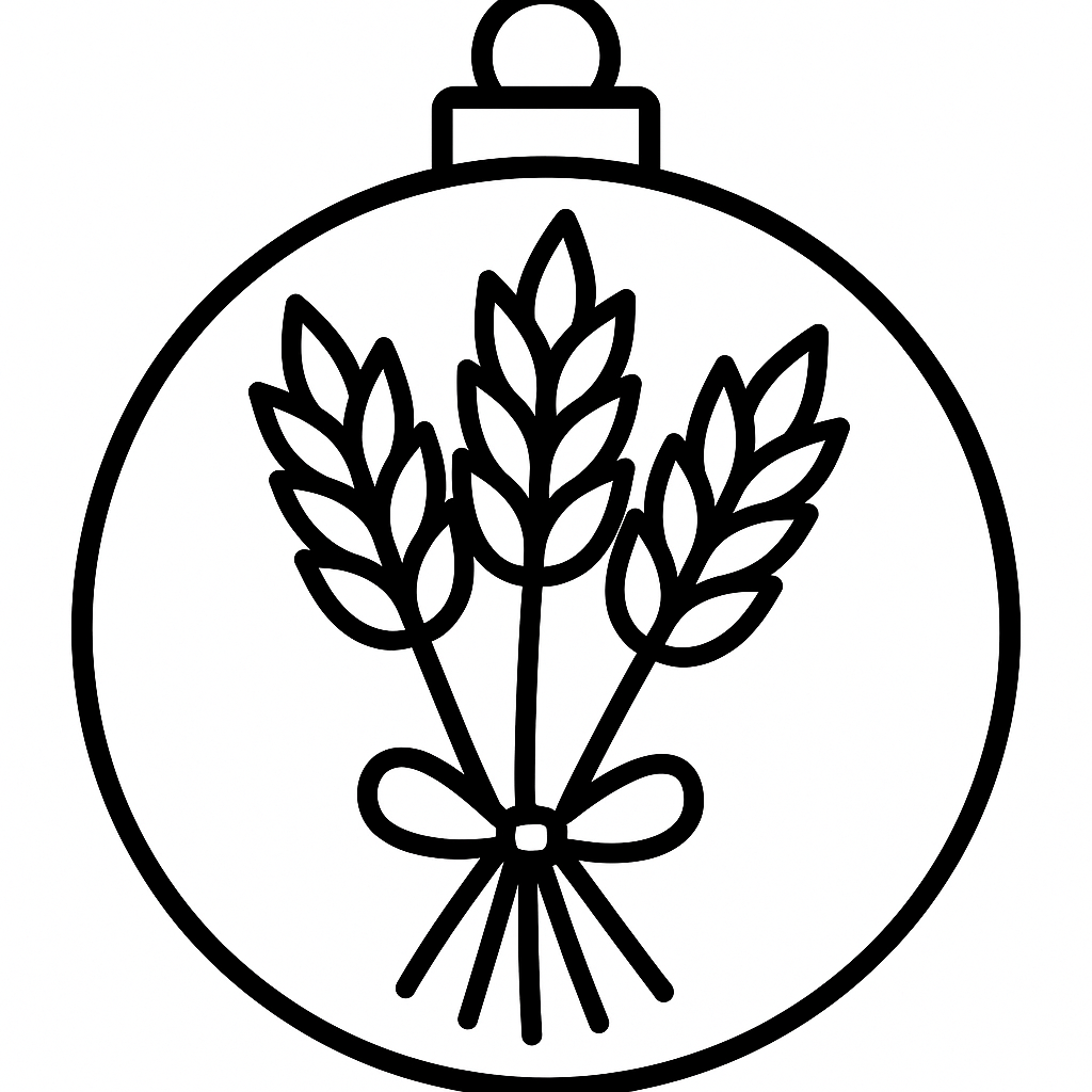 Ruth's Wheat — printable Jesse Tree ornament to color (Ruth 1:15-18; 4:13-17)