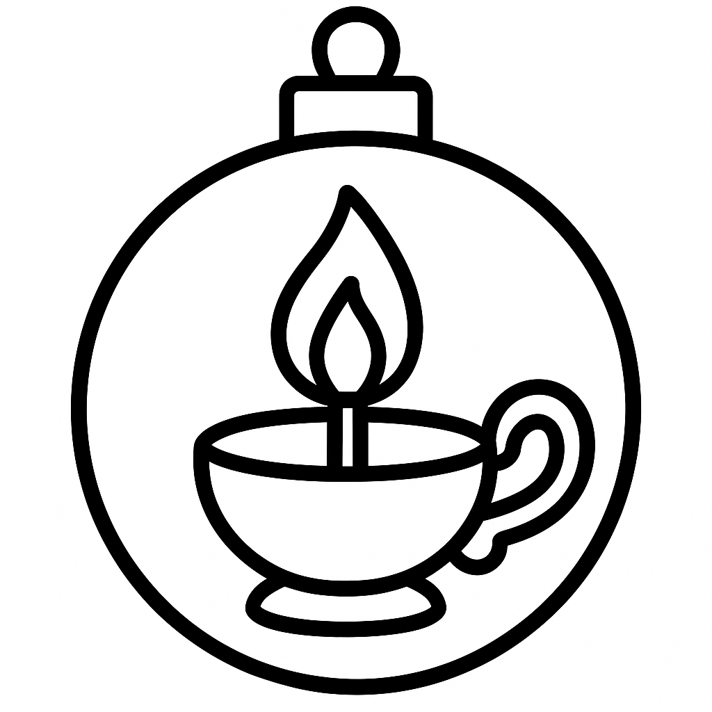 Samuel's Lamp — printable Jesse Tree ornament to color (1 Samuel 3:1-10)