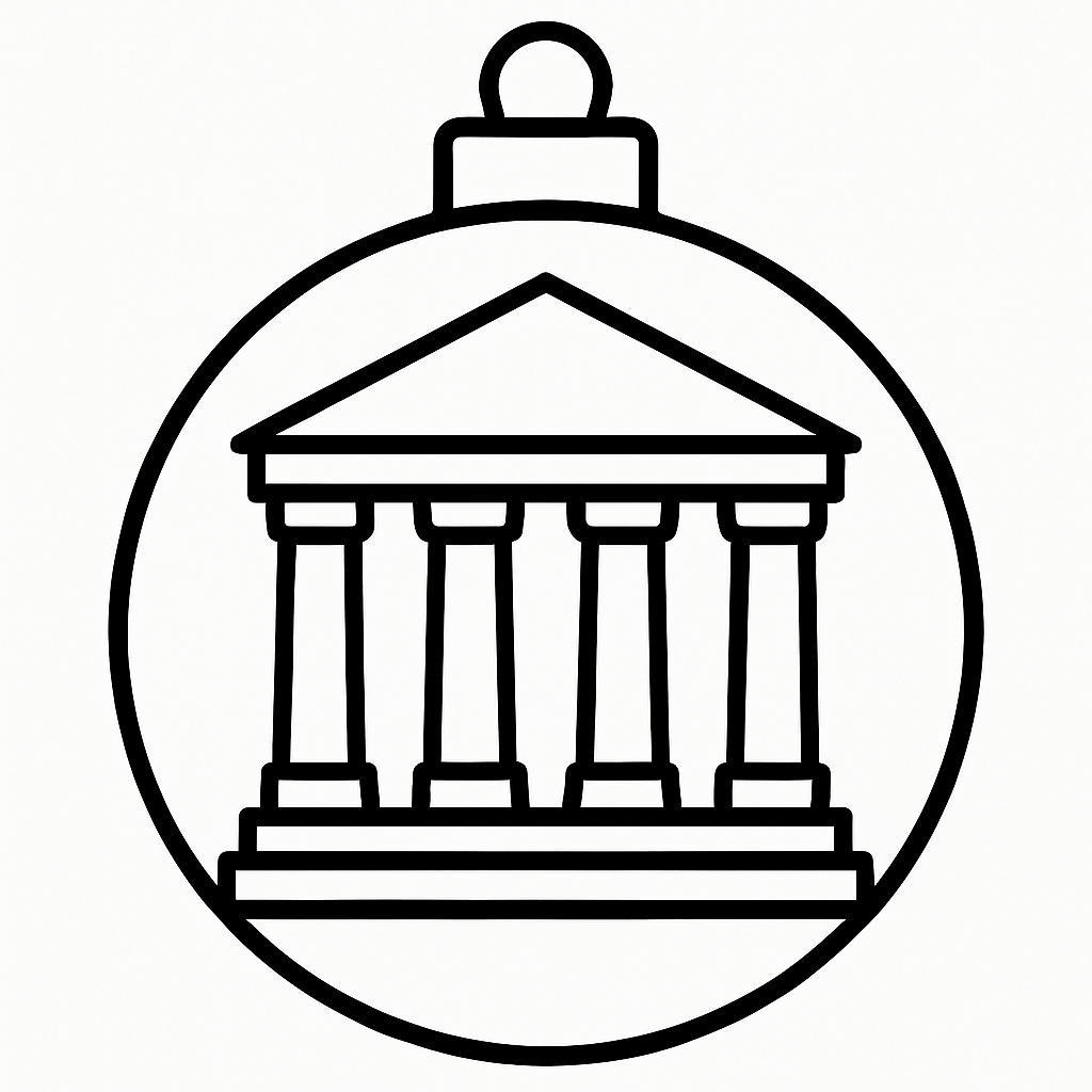 Solomon's Temple — printable Jesse Tree ornament to color (1 Kings 6:11-14; 8:27-30)