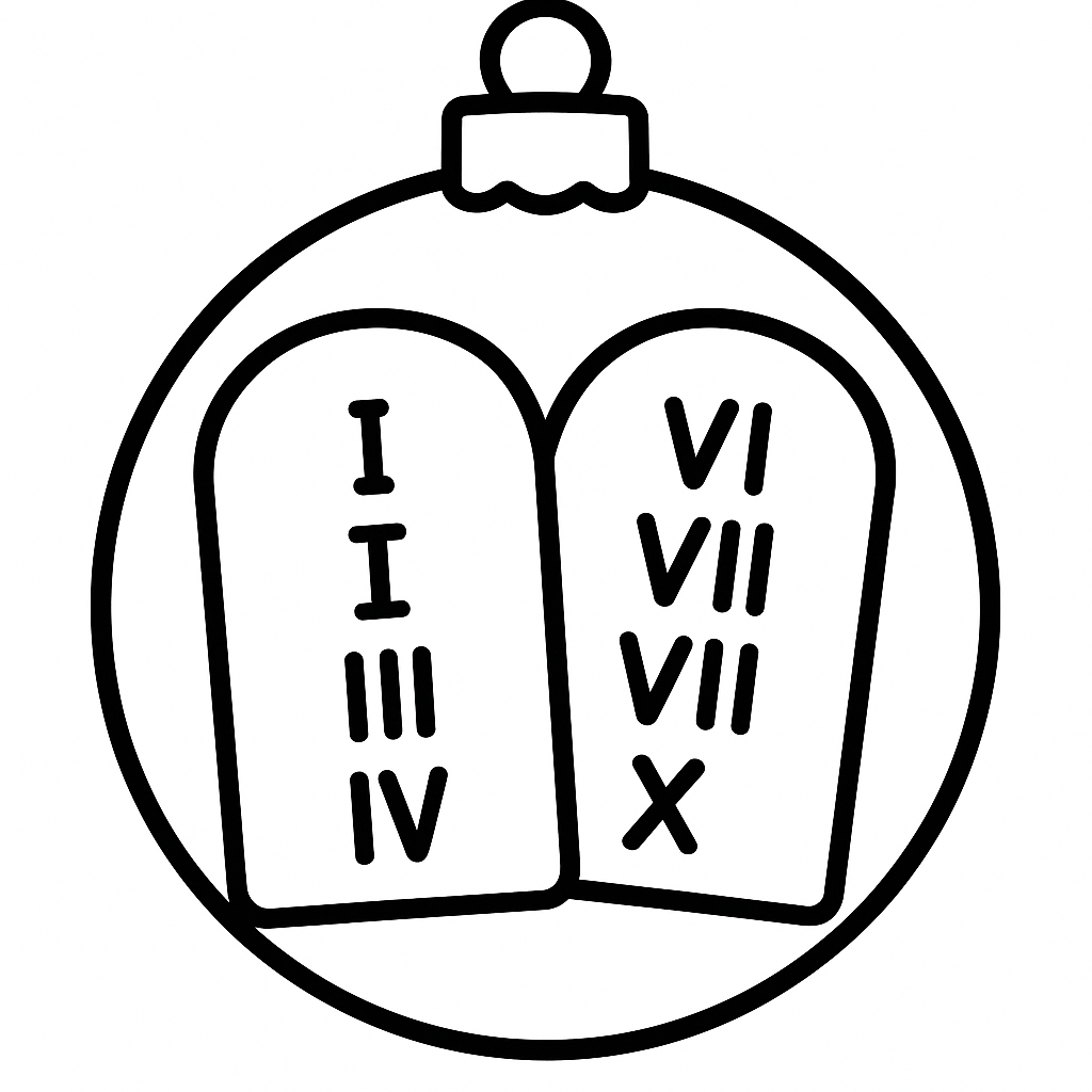 The Ten Commandments — printable Jesse Tree ornament to color (Exodus 19:16-20:17)