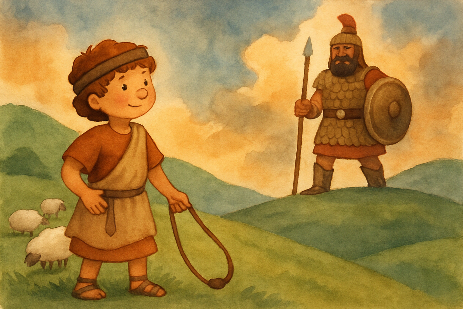David and Goliath — Bible word search puzzle for kids, 1 Samuel 17